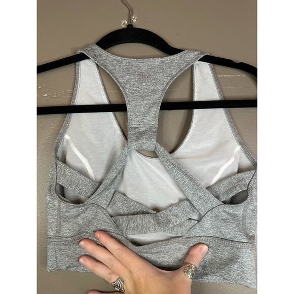 Free People Movement Grey Sports Bra Light Synergy Yoga Crop Top Size Small - Picture 4 of 7